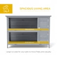 thumbnail image 4 of PawHut 2 Tier Rabbit Hutch Bunny Pet House Wooden Coop Run Grey, 4 of 10
