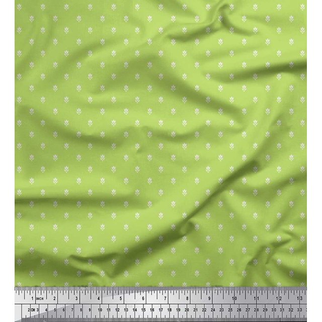Soimoi Poly Georgette Fabric Flower Artistic Print Sewing Fabric Yard 52 Inch Wide