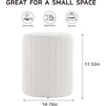 thumbnail image 4 of Get Set Style Tulum Round Boucle Ottoman with Comfy Padded Seat (White), 4 of 5
