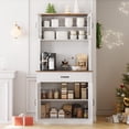 thumbnail image 3 of Bingirl Kitchen Pantry Cabinet with Microwave Stand, 71”Freestanding Tall Kitchen Cabinet with Doors and Shelves for Dining Room, 3 of 5