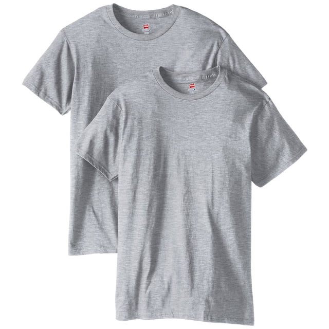 Hanes T-Shirt Nano à Col Rond en Coton Ringspun pour Hommes, Lot de 2