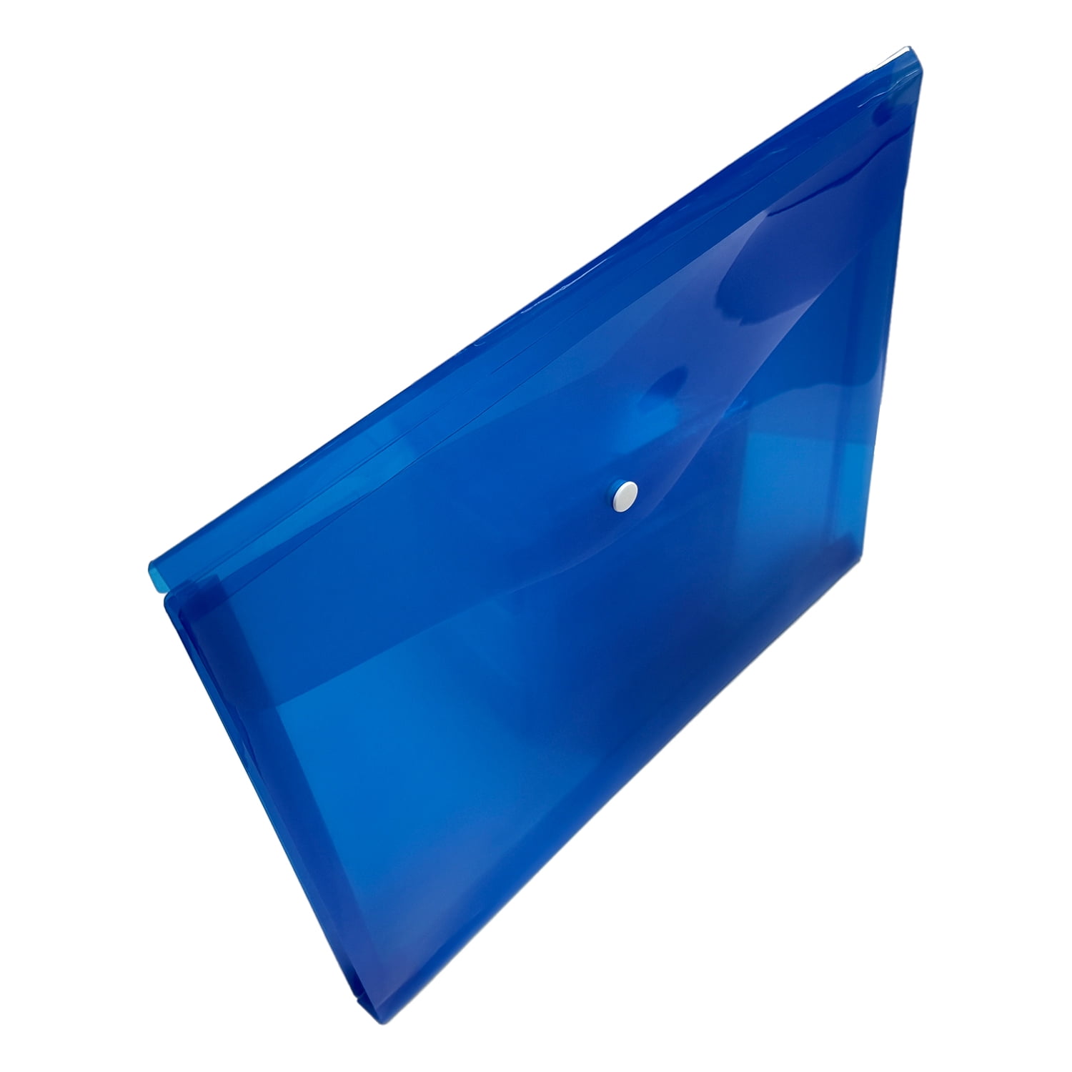 Porte-documents extensible à bouton-pression stylo +Gear, couleur bleue, nouveau autoportant