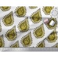 thumbnail image 3 of Soimoi Yellow Heavy Satin Fabric Floral Block Fabric Prints By Yard 54 Inch Wide, 3 of 5
