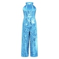 thumbnail image 4 of Choomomo Combinaison à Sequins pour Filles, Col Halter, Sans Manches, pour Fête, Danse Formelle, Bleu Ciel 6, 4 of 7