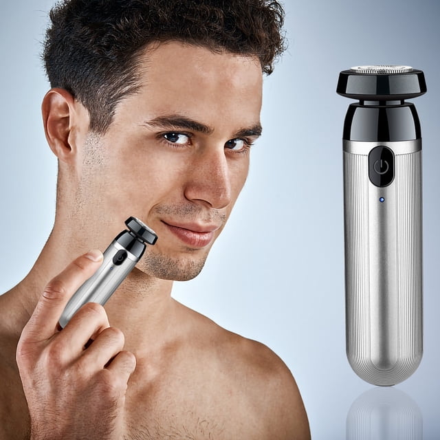 EGNMCR Rasoir Électrique Portable - Rasoir Rechargeable USB avec Tondeuse Compacte Sans Fil à Recharge Rapide pour Nez et Moustache, pour Usage Humide et Sec un Rasoir