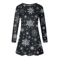 thumbnail image 5 of XZNGL Robe à Manches Longues Femme Mode Femme Décontractée à Manches Longues Col Rond Robe Imprimée de Noël Longueur Genou Robe à Manches Longues pour Femmes Robe à Manches Longues pour Femmes Aguichant, 5 of 5