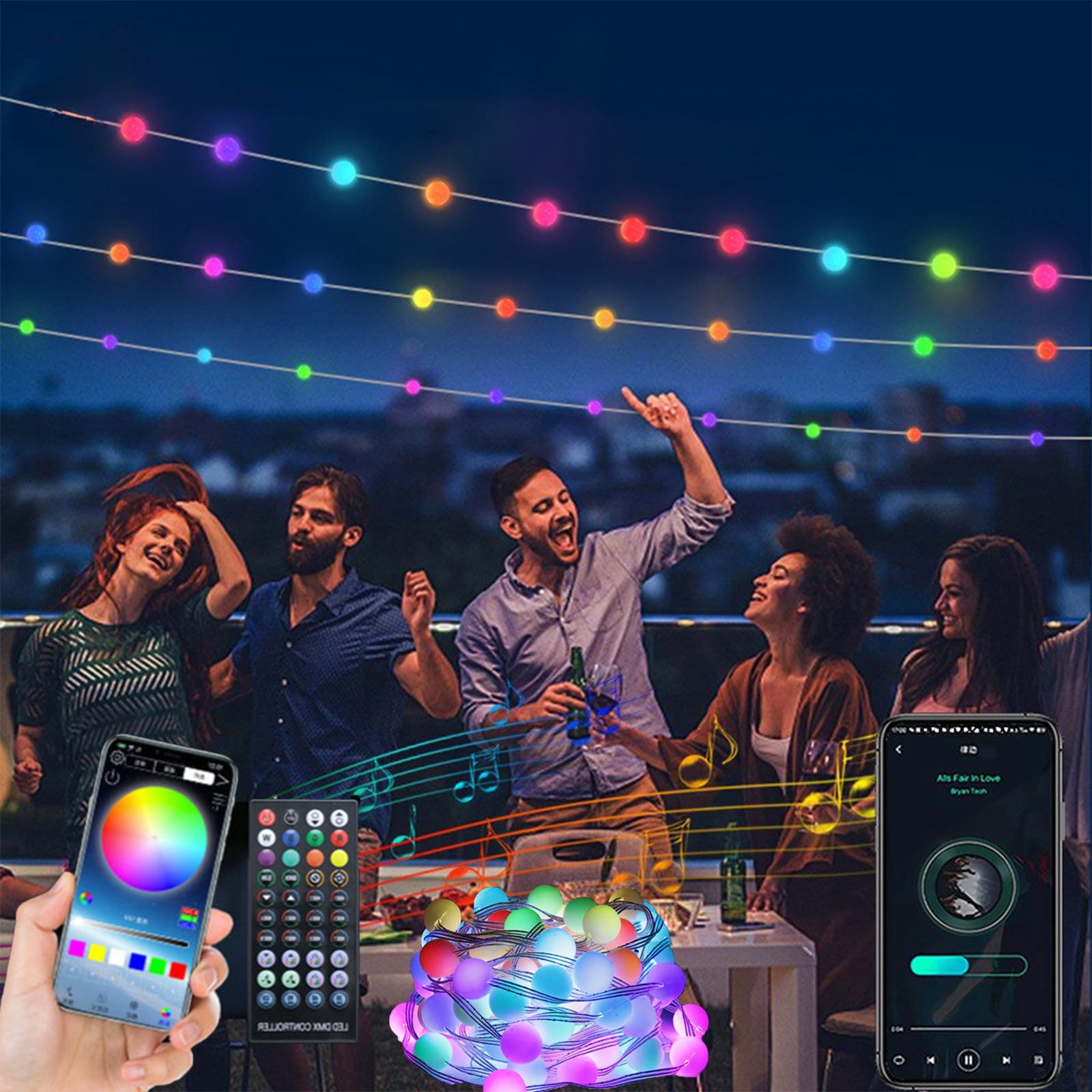 EGNMCR Home Decor, Room Decor, Wall Decor Smart LED Strip Lights Smart Leather Line Bar Colors With App Control And Music Sync LED Lights For Bedroom Kitchen TV Party Plastic string lights