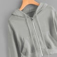 thumbnail image 5 of Timegard Zip up Hoodies for Women Plus Size Cropped Sweatshirts Long Sleeve Shirts Pullover Solid Color, 5 of 5