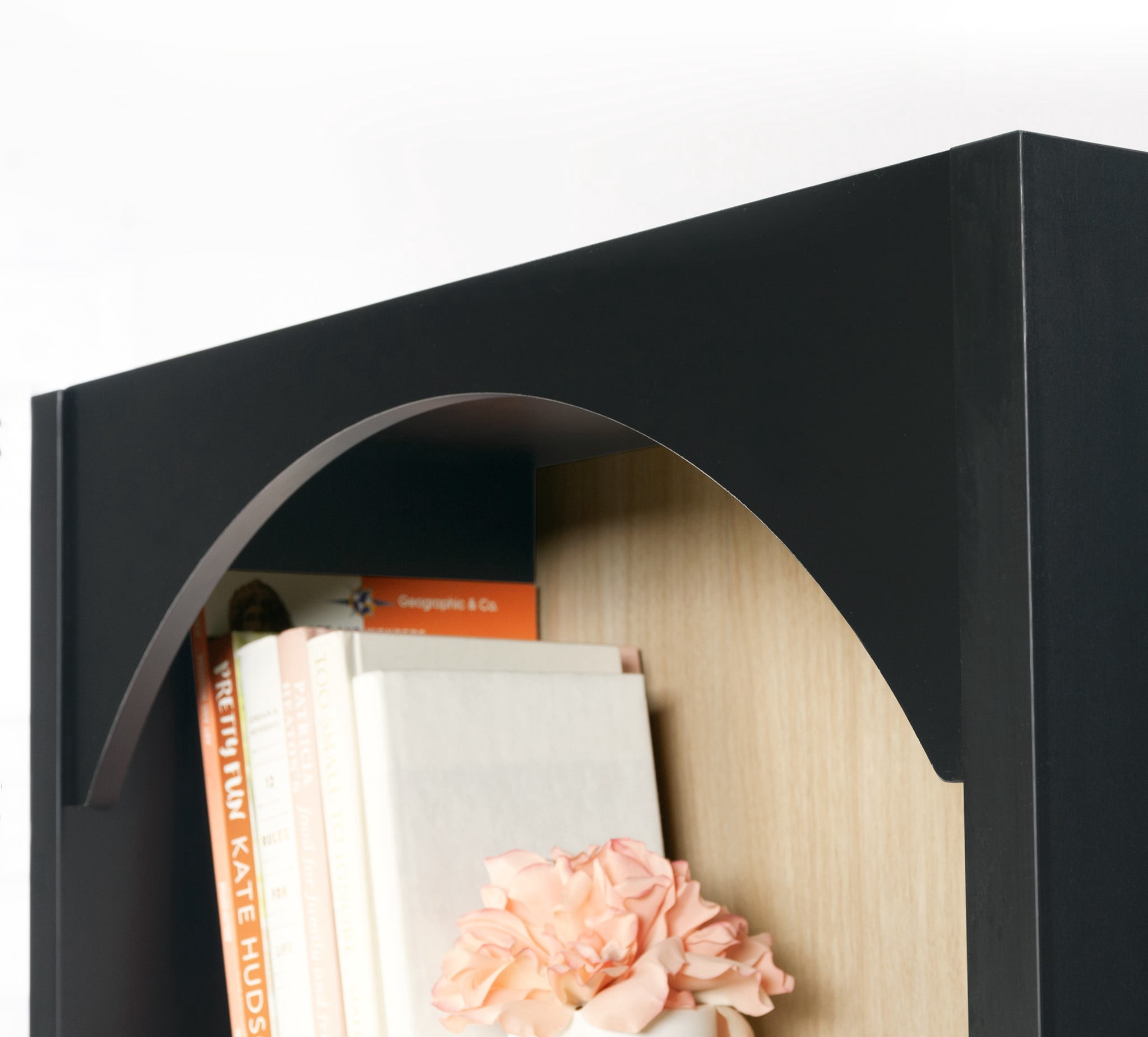 Mainstays Westley 5 Shelf Arch Bookcase, Black Finish