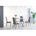 thumbnail image 1 of K-Living Nash 5PCS Grey Anti Scratch, Powder Coated Metal Dining Set with PU Chairs (Table with 4 Chairs), 1 of 3
