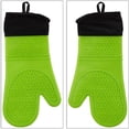 thumbnail image 4 of Oven Mitts -Silicone Oven Mitt Heat Resistant 500 Degrees-Food Safe Baking Gloves for Cooking In Kitchen with Soft Inner Lining GREEN, 4 of 8