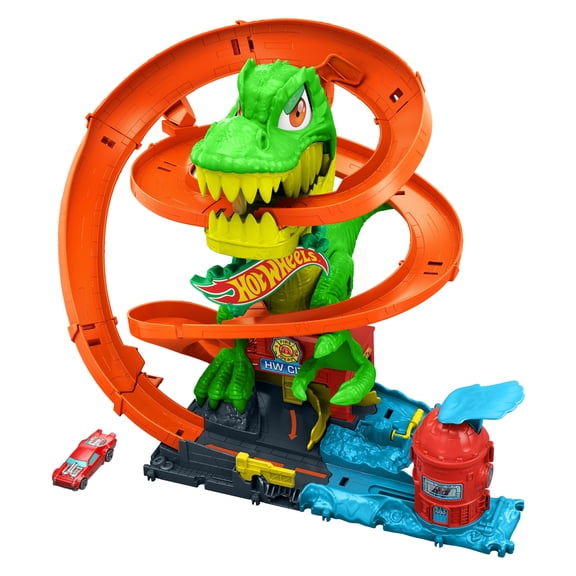 Hot Wheels Ville Échelle 1:64 Coffret T-Rex Bataille de Feu