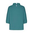 thumbnail image 4 of AherBiu Chemises en Lin pour Femmes Manches 3/4 Col à Revers Style Rétro Hauts Décontractés Amples Mode Automne 2024 Blouses, 4 of 5