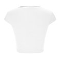 thumbnail image 4 of Timegard Going out Tops for Women Ribbed Cap Sleeve Low V Neck Comfy Slim Cropped Tops Summer Fashion, 4 of 5