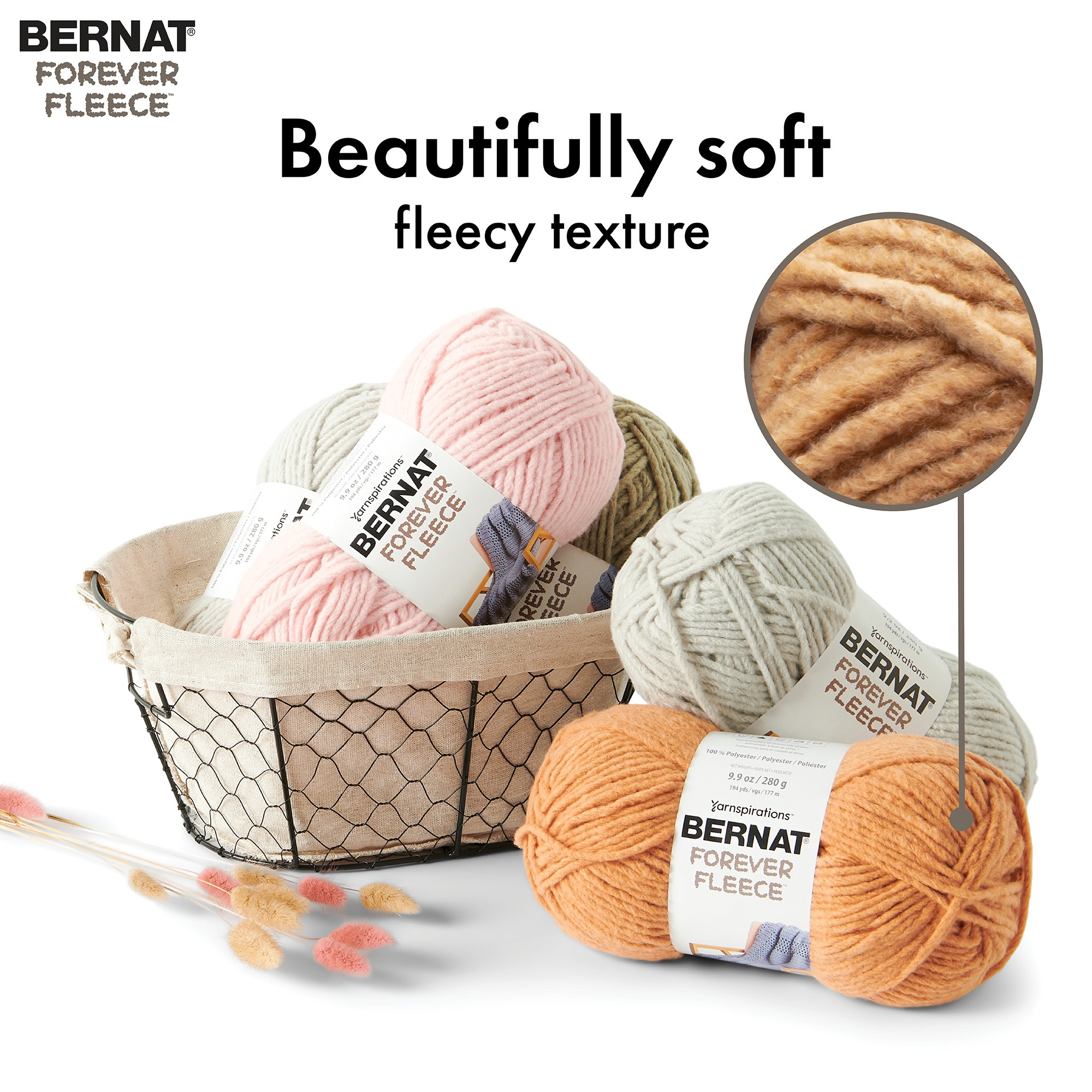Bernat® Fil Forever Fleece™, Polyester #6 Super Volumineux, 9,9 Oz/280 G