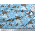 thumbnail image 2 of Soimoi Blue polyester Crepe Fabric Floral Art Geometric Print Fabric by the Yard 42 Inch Wide, 2 of 3