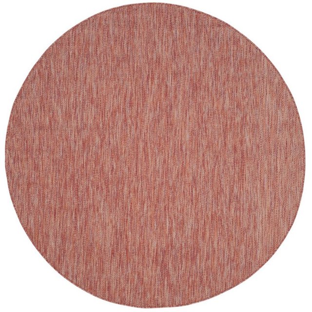 Safavieh Courtyard 6'7" Round Power Loomed Rug in Red and Red