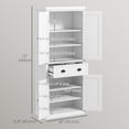 thumbnail image 3 of HOMCOM Armoire de Garde-Manger de Cuisine de 72 Pouces, Buffet Moderne de Rangement avec 4 Portes à Panneaux de Perles, Tiroir et Tablettes Ajustables, Blanc, 3 of 10