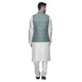 thumbnail image 3 of Atasi Kurta Solid Churidar Pajama & Printed Nehru Jacket Set For Mens Party Wear, 3 of 3