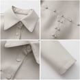 thumbnail image 4 of LOVZFMLL Vestes pour Femmes Couleur Unie Courte Mince Veste en Cuir à Manches Longues Veste Décontractée à Manches Longues Veste Décontractée à Capuche, 4 of 7
