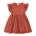 thumbnail image 2 of TopLLC Robe à Manches Courtes Col Rond Imprimé Floral pour Filles avec Manches Volantes Jupe Plissée pour Filles Été Jupe pour Enfants Robe Fille, 2 of 3