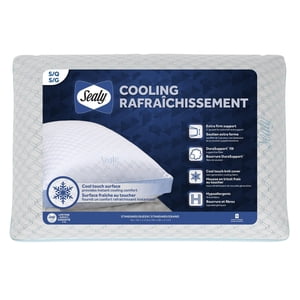 Sealy Cooling Bed Pillow, S/Q- Extra Firm Support, Cool to the Touch, Hypoallergenic