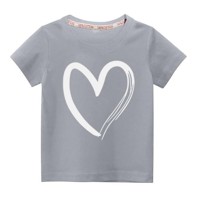 Rbaofujie Chemises pour Filles 3-9 Ans, T-Shirts d'Été pour Enfants T-Shirts Enfants Garçons Filles Mode Manches Courtes T-Shirt Imprimé Mignon Décontracté Col Rond T-Shirts Graphiques