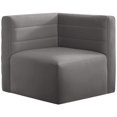 thumbnail image 2 of Meridian Furniture Quincy Fauteuil d'Angle Modulaire en Velours Gris, 2 of 26