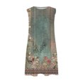 thumbnail image 4 of Ovzne Robes d'Été pour Femmes 2025 Robe d'Été pour Femmes Dégradé Imprimé Ample Sans Manches Col Rond Robe Plissée à l'Avant Robe d'Été Imprimée Liquidation, 4 of 7