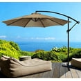 thumbnail image 1 of 10FT Offset Patio Umbrella, 8 Ribs Hanging Cantilever Outdoor Market Umbrella with Cross Base and Crank for Backyard, Deck, Garden, Poolside, 1 of 8