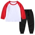 thumbnail image 1 of Survêtement pour Enfants, Haut à Manches Raglan et Col Rond avec Pantalon Jogger à Taille Élastique, Mélange Doux Polyester-Spandex pour un Jeu Confortable et un Usage Quotidien, 1 of 5