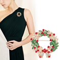 thumbnail image 3 of Clothes Accessory Round Shape Rhinestone Fashion Brooch, Christmas Style Brooch, for Girlfriend Women Girl Friends, 3 of 8