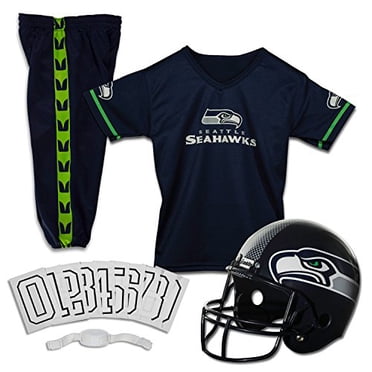 Franklin Sports NFL Seattle Seahawks Deluxe Football Uniform Set- Medium