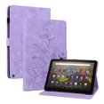 thumbnail image 2 of XYX Tablet Case for Kindle Fire HD 10 (11th Generation, 2021 Release), Lily Flower Pattern PU Leather Multiple Viewing Angles Stand Slim Folio Tablet Cover (Purple), 2 of 7