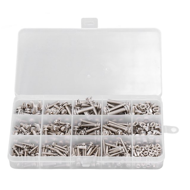 Écrou Plat à Visser, Ensemble d'Écrou à Vis Résistant à l'Usure en Acier Inoxydable 360pcs pour Fixations Industrielles