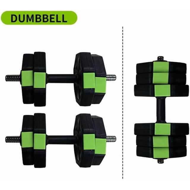 Adjustable Dumbbell Set,2 in 1 Adjustable Dumbbell Set with Iron Handle,Weight Set Used as Barbell for Home Gym