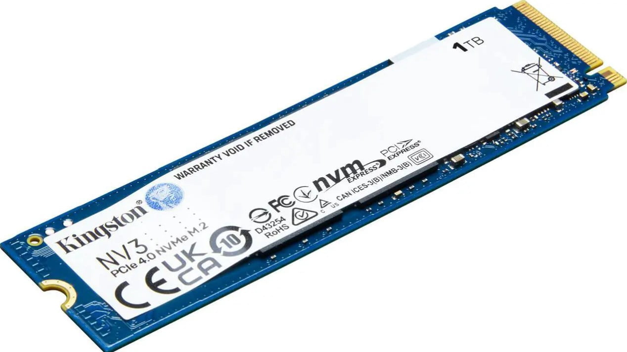内蔵型SSD Kingston NV3 1TB SSD PCIe 4.0 NVMe M.2 Kingston NV3 1TB M.2 2280 NVMe SSD PCIe 4.0 Gen 4x4 Up to 6000 MB