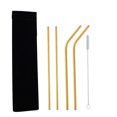 thumbnail image 2 of Meitianfacai 304 Color Metal Stainless Steel Straws Portable Set Reusable Bar Drinks Milk Tea Straws 5pc, 2 of 9