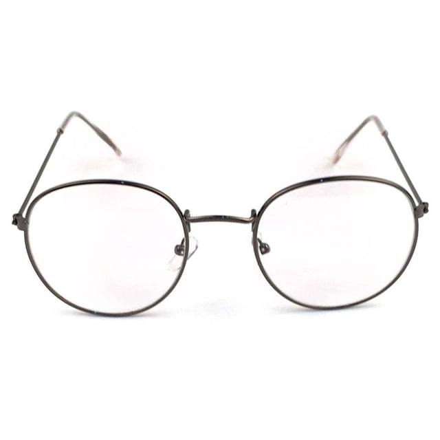 Lunettes à Impression Métallique Rondes à Grande Monture Impression Grande Monture Lunettes Unisexes Décoratives Lunettes Légères Lentille Claire Lunettes Rétro