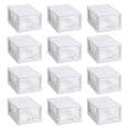 thumbnail image 1 of Sterilite 20518006 Stackable Small Drawer White Frame & See-Through (12 Pack), 1 of 9
