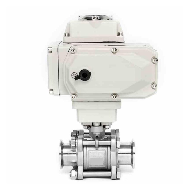 Motorized Ball Valves 2 Way High Platform Electric Ball Valve Stainless Steel Tri-Clamp Ferrule Type ,Long Lasting