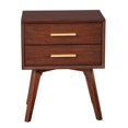 thumbnail image 3 of Alpine Furniture 1978-02 Gramercy 2 Drawer Nightstand, Walnut, 3 of 3