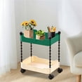 thumbnail image 2 of Bowayaoa 2 Tier Snack Cart on Wheels, Multifunctional Mobile Storage Rack with Lockable Casters for Living Room, Kitchen, Bathroom, Fruit and Baby Bookcase Organizer, 2 of 7