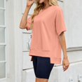thumbnail image 3 of T-shirts à Manches Courtes pour Femmes Été Col Rond Décontracté Mode T-Shirt Basique Vêtements Mignons Tenues Tendance, 3 of 6