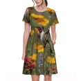 thumbnail image 1 of Vsdgher Robe Colibri pour Femmes Été 2025 Décontractée Midi Maxi Légère à Manches Courtes Col Rond Robe de Plage, 1 of 6