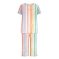 thumbnail image 3 of Rbaofujie Ensembles de Pyjama pour Femmes T-Shirt de Nuit à Col Rond à Imprimé Dégradé à Manches Courtes et Ensembles de Pantalons Vêtements de Détente Pyjamas avec Poches Robes de Nuit et Tenues de Sommeil, 3 of 6