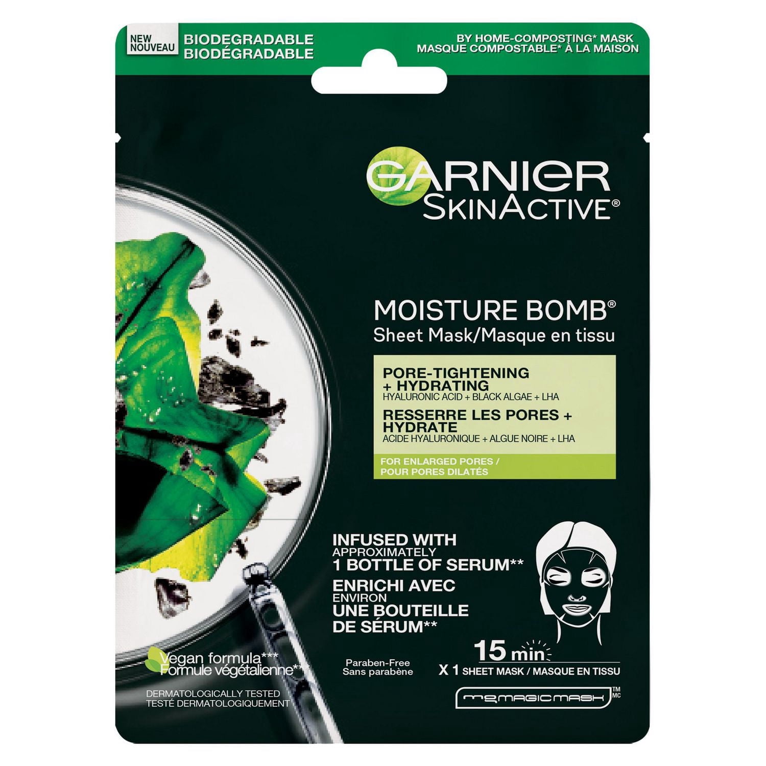 Garnier Super Purifying Charcoal Sheet Mask with Algae Extract, 32 GR