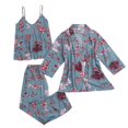 thumbnail image 1 of Fgnfyis Ensemble de Détente pour Femmes 3 Pcs à Manches Longues avec Shorts et Bretelles Pyjama Ensembles de Pyjama pour Femmes Bleu m, 1 of 9