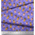 thumbnail image 2 of Soimoi Satin Silk Fabric Tree & Pine Fruits Printed Fabric 1 Yard 42 Inch Wide, 2 of 3
