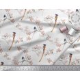 thumbnail image 3 of Soimoi Rayon Crepe Fabric Leaves,Floral & Paradise Flycatcher Bird Print Sewing Fabric Yard 46 Inch Wide, 3 of 3